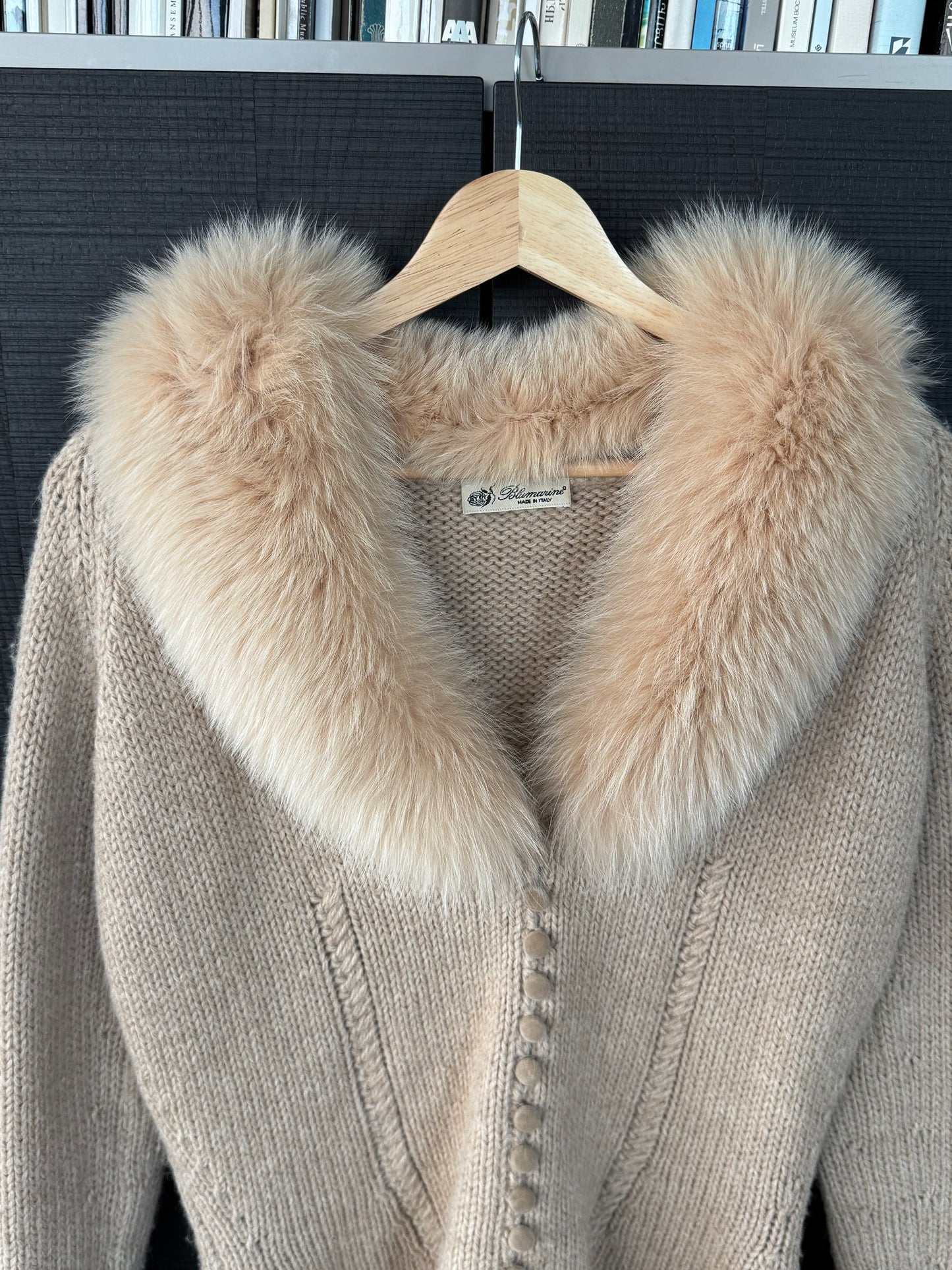Blumarine 2004 Runway Cardigan w/ Fur Collar