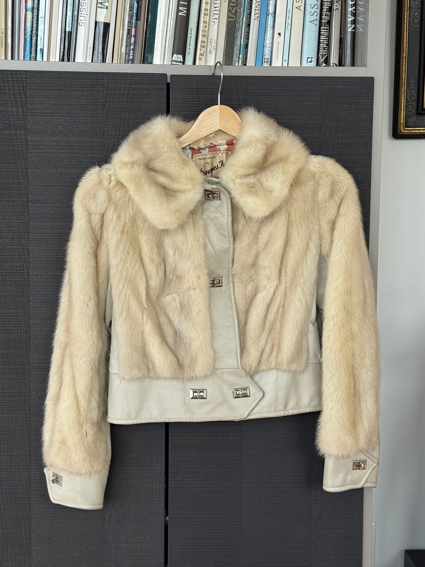 Vintage Mink Fur & Leather Bomber Jacket