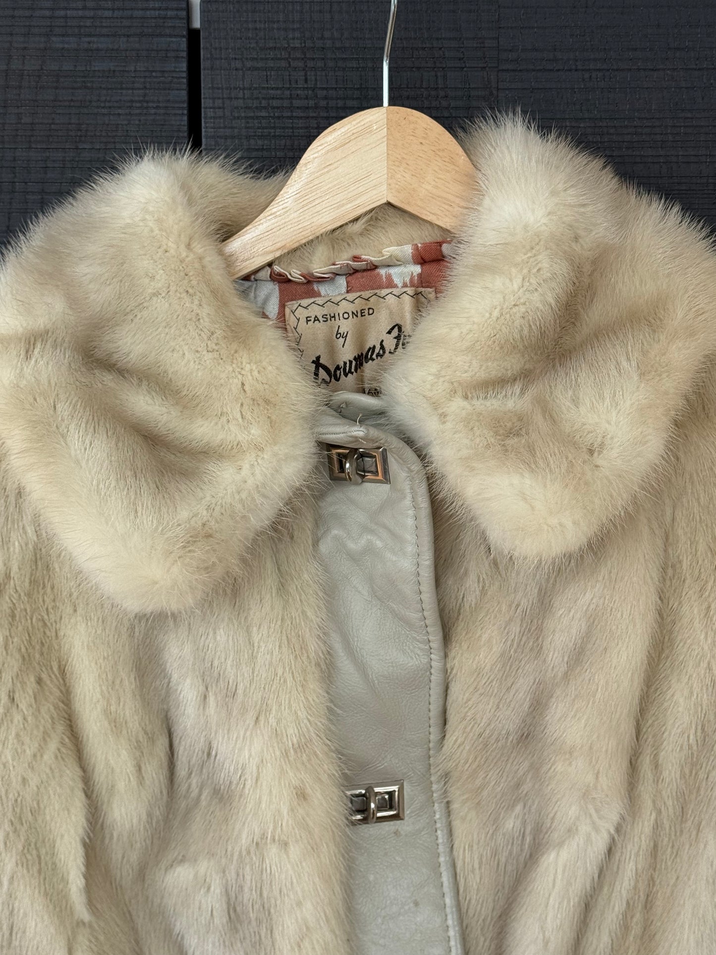 Vintage Mink Fur & Leather Bomber Jacket