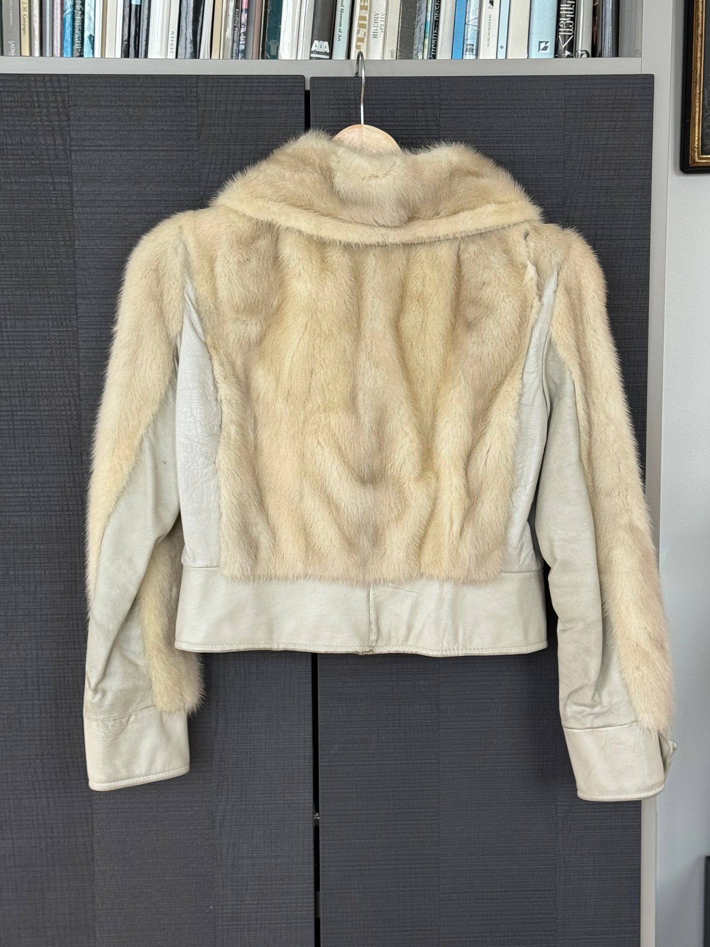 Vintage Mink Fur & Leather Bomber Jacket