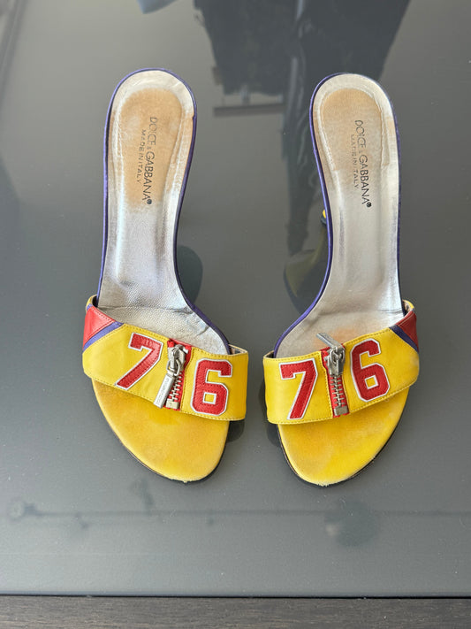Vintage Dolce & Gabbana "76" Slingback Sandal Mules 37