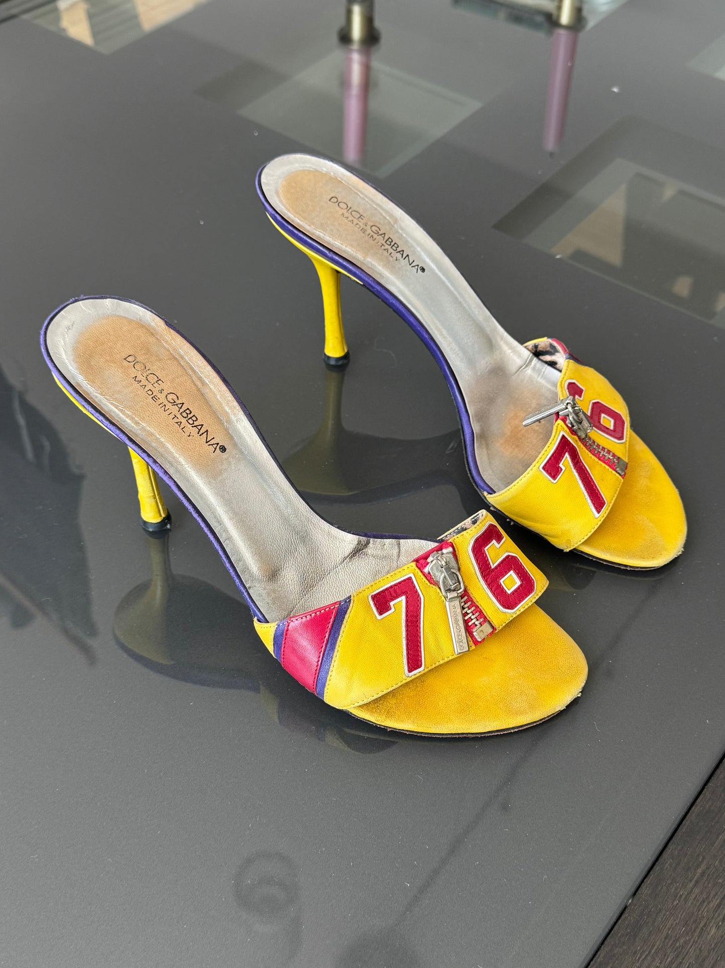 Vintage Dolce & Gabbana “76” Zipper Mules 37