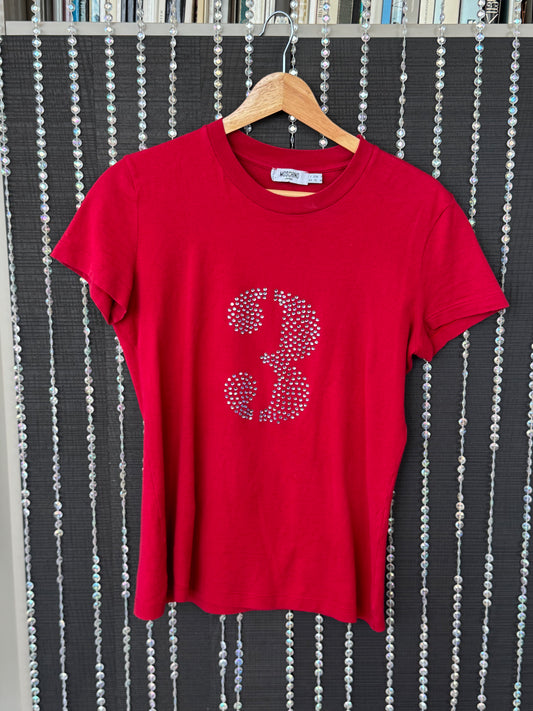 Vintage Moschino Jeans Rhinestone "3" Tee
