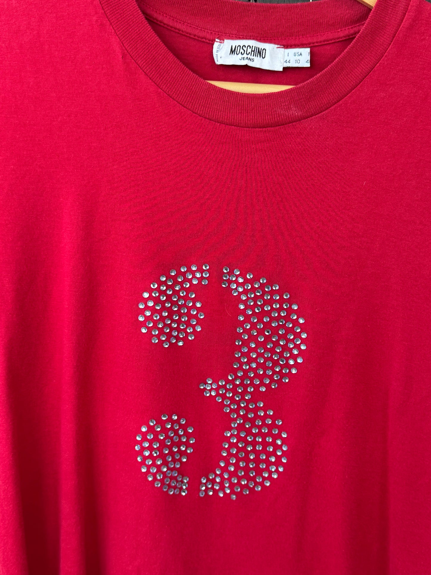 Vintage Moschino Jeans Rhinestone "3" Tee