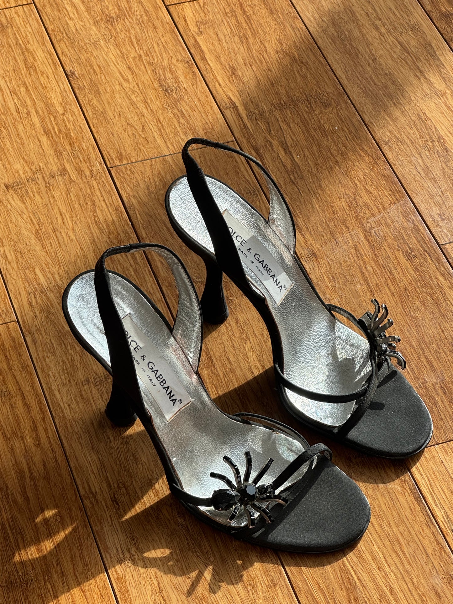 Dolce & Gabbana 1990s Spider Embellished Heels 36.5