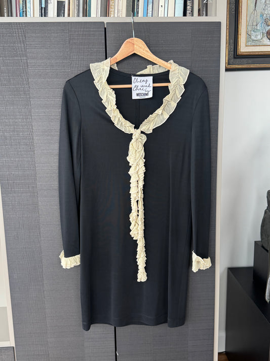 Moschino Cheap & Chic Black Ruffle Tie Dress