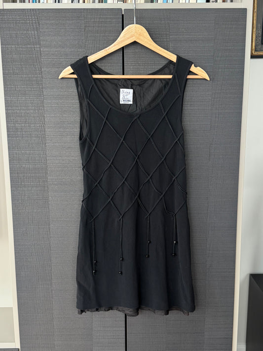 Moschino Cheap & Chic Black Lattice Beaded Mini Dress