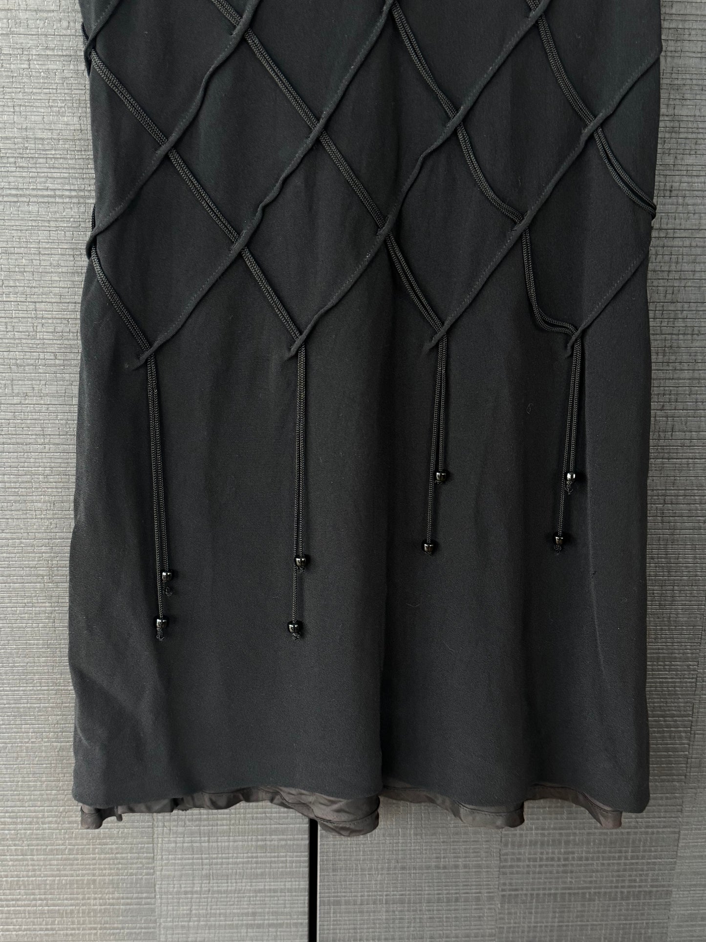 Moschino Cheap & Chic Black Lattice Beaded Mini Dress