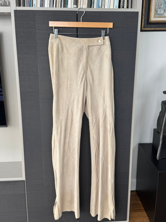 Valentino Suede Criss-Cross Stitched Pants