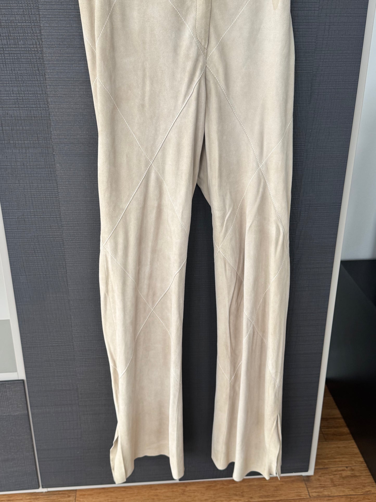 Valentino Suede Criss-Cross Stitched Pants