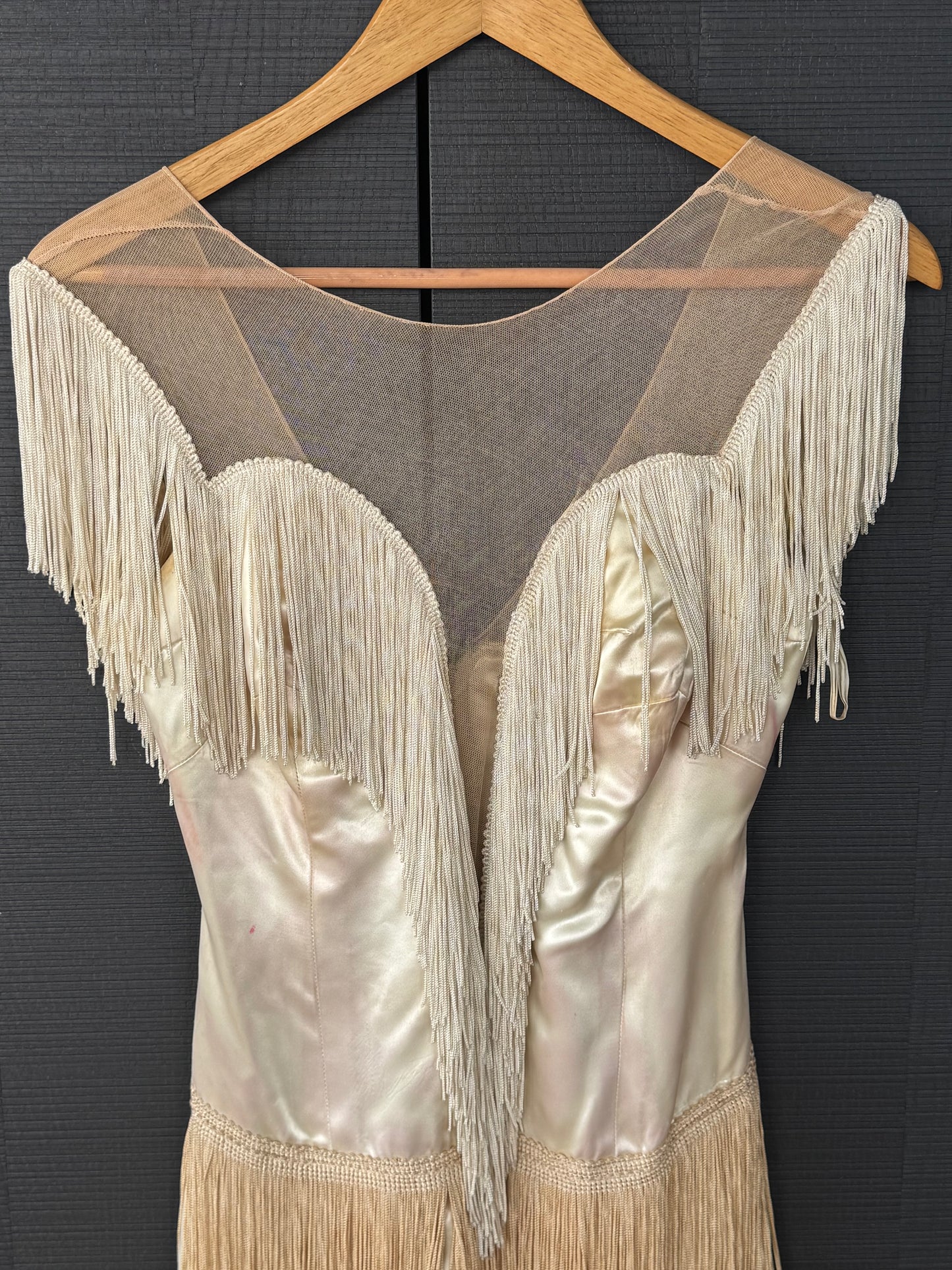 1960s Silk Fringe Flapper Mini Dress Playsuit