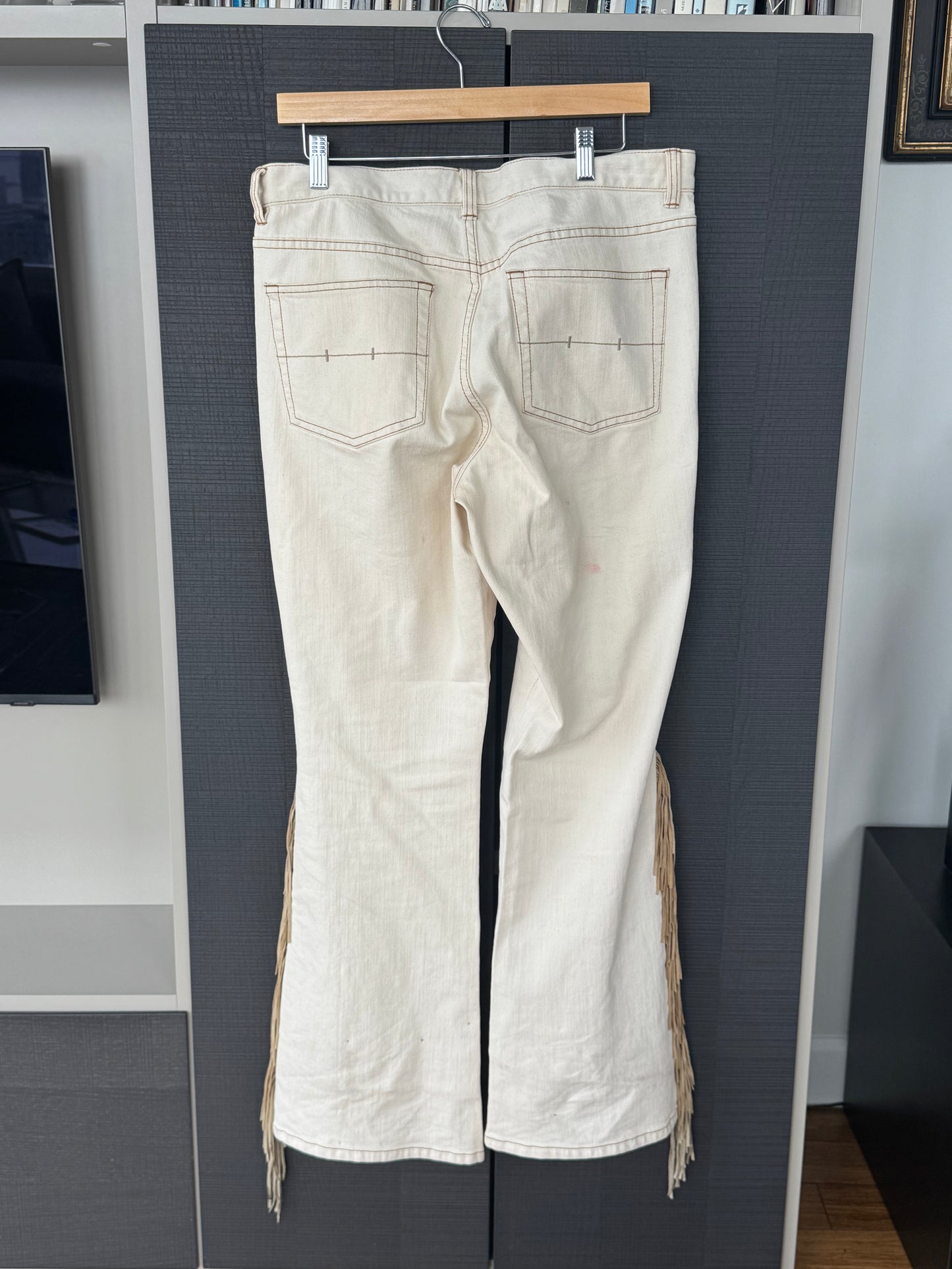 Ralph Lauren 1990s Fringe & Pony Hair Western Jeans