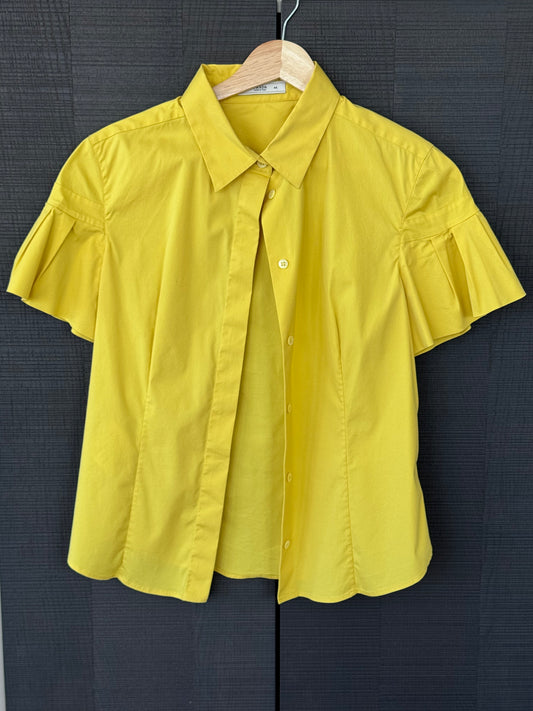 Prada Early 2000s Ruffle Sleeve Shirt