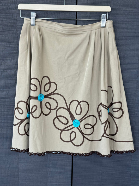 Vintage Moschino Cheap and Chic Beaded Floral Skirt