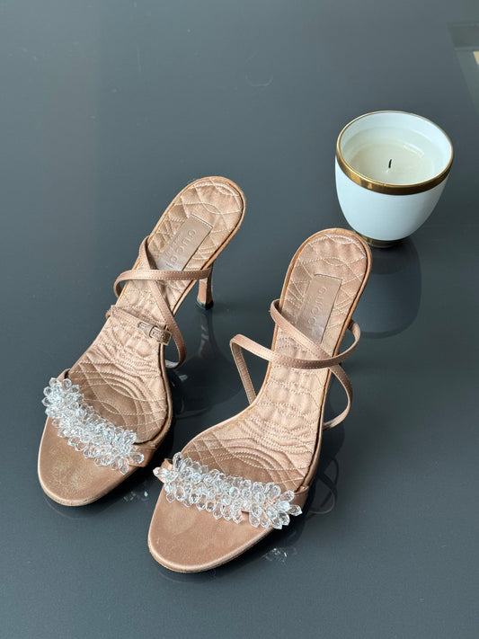 Gucci by Tom Ford Era Swarovski Crystal Heels 7.5