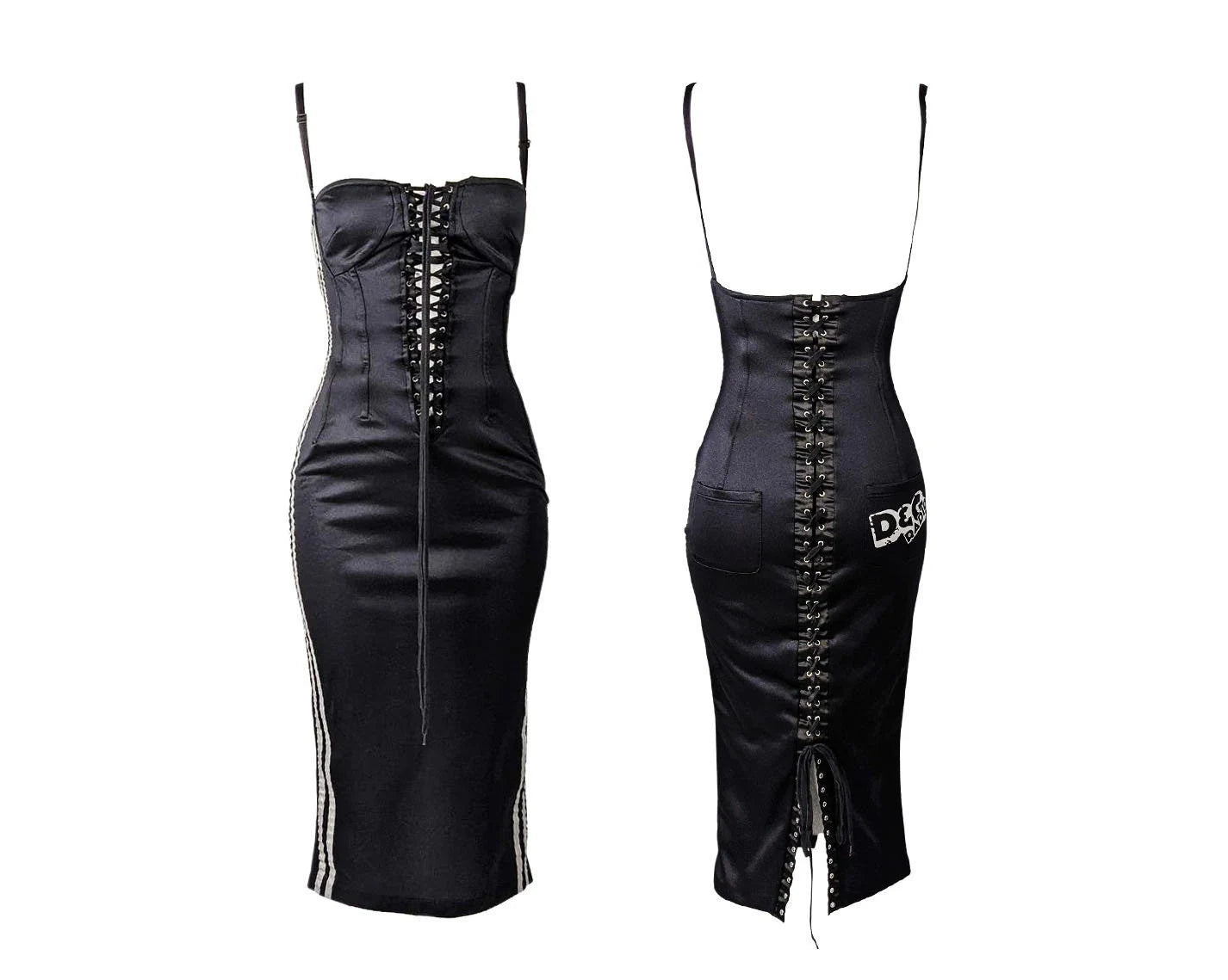 Vintage D&G "Radio" Lace-Up Corset Dress