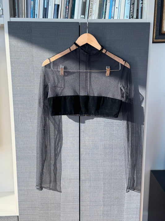 Vintage Jean Paul Gaultier Femme Sheer Mesh Cropped Top