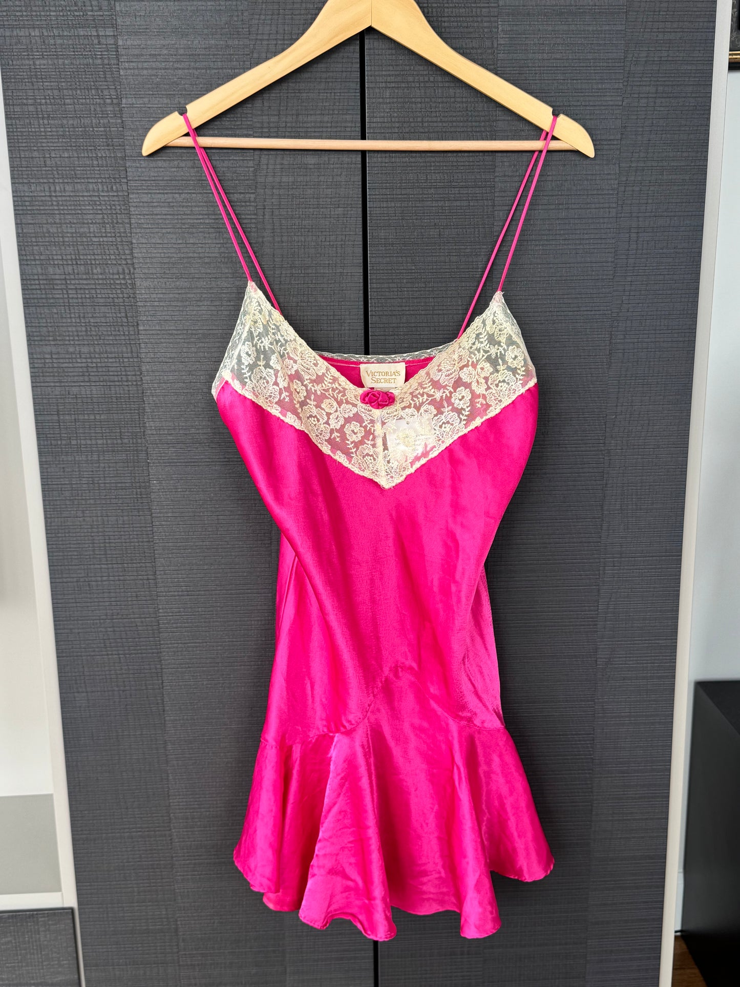 Vintage Victoria's Secret Gold Label Pink Mini Slip Dress