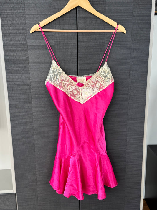 Vintage Victoria's Secret Gold Label Pink Mini Slip Dress