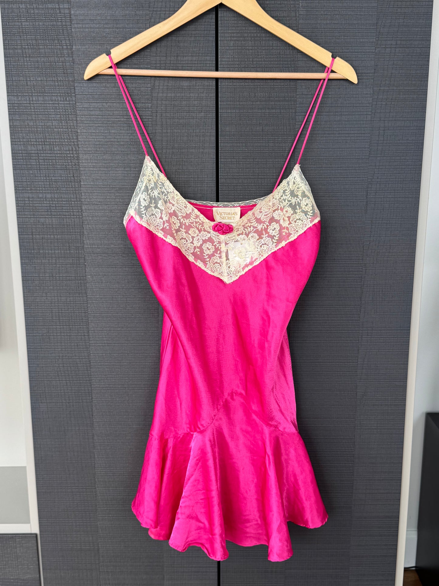 Vintage Victoria's Secret Gold Label Pink Mini Slip Dress