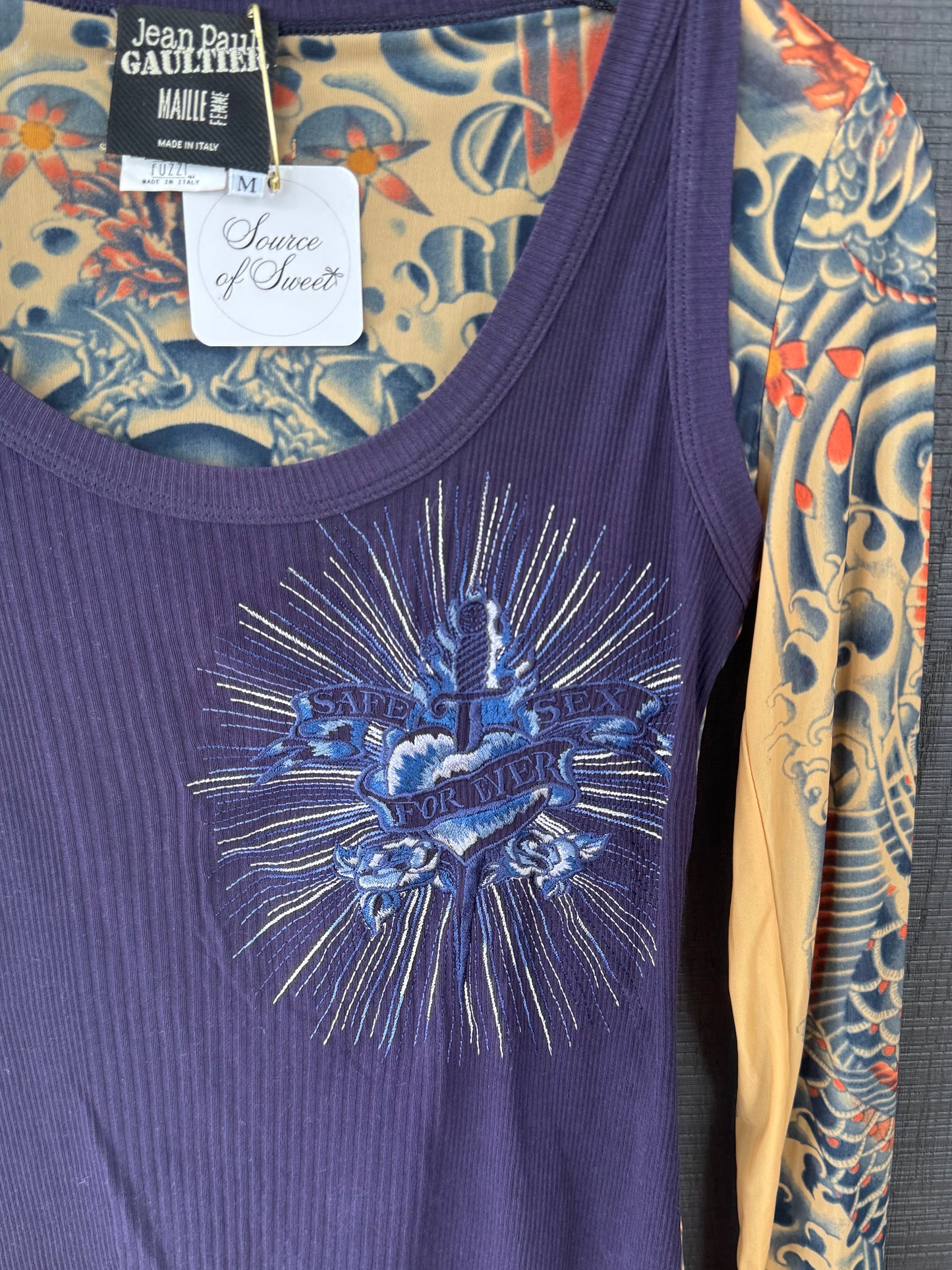 Jean Paul Gaultier Maille Femme SS1996 Layered Dragon Top