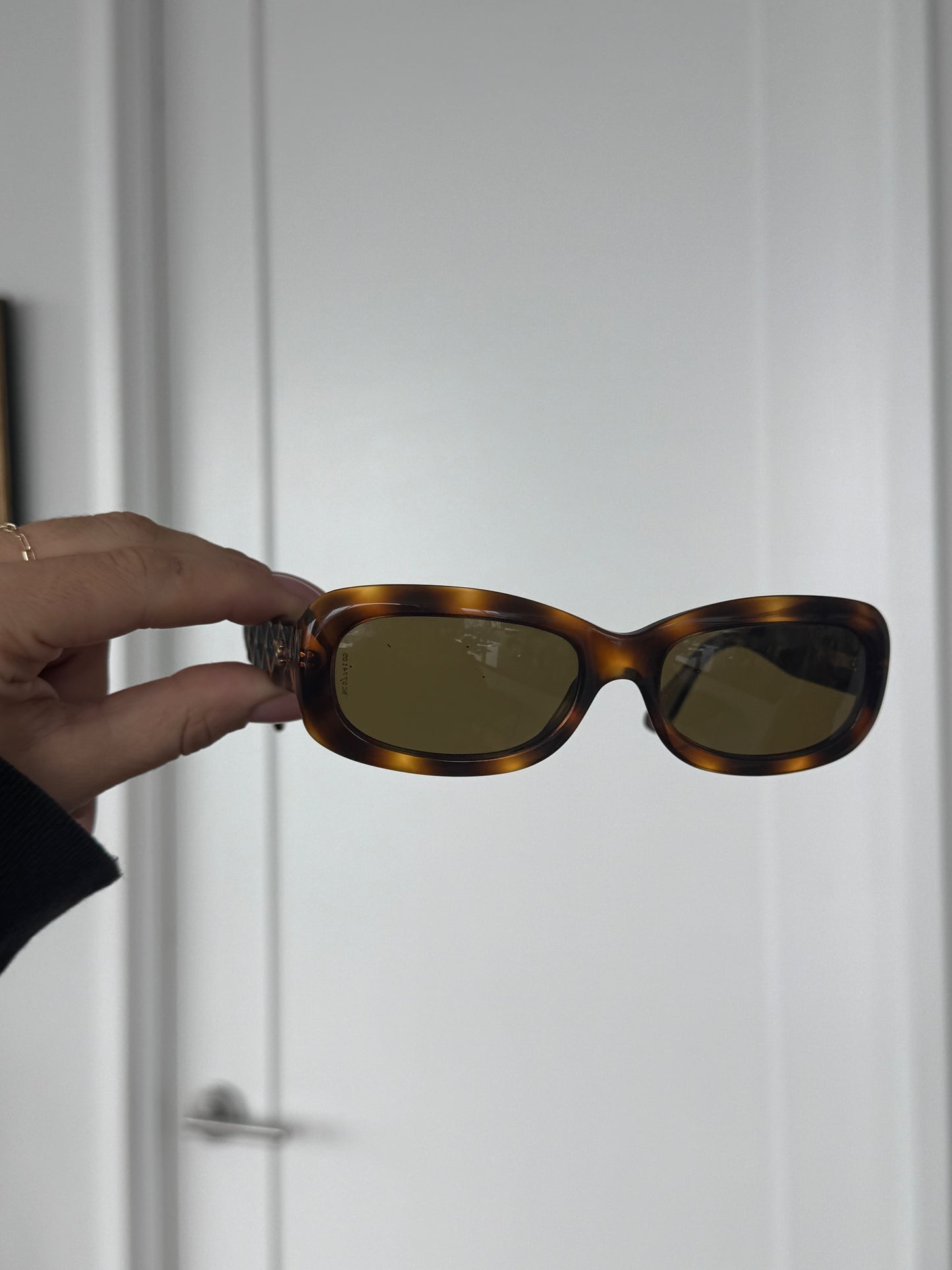 Vintage Chanel Quilted Gold CC Logo Sunglasses