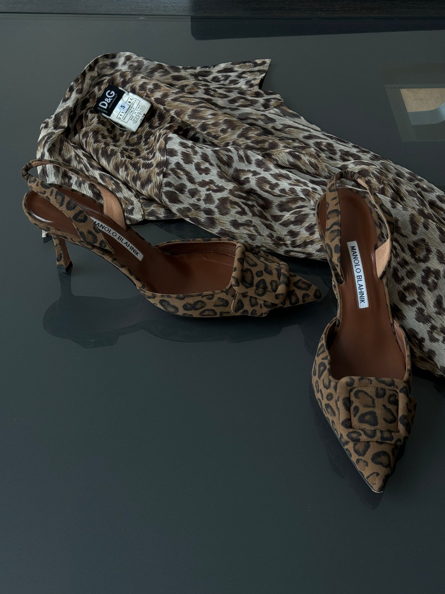 Manolo Blahnik Leopard Maysale Mules 39.5