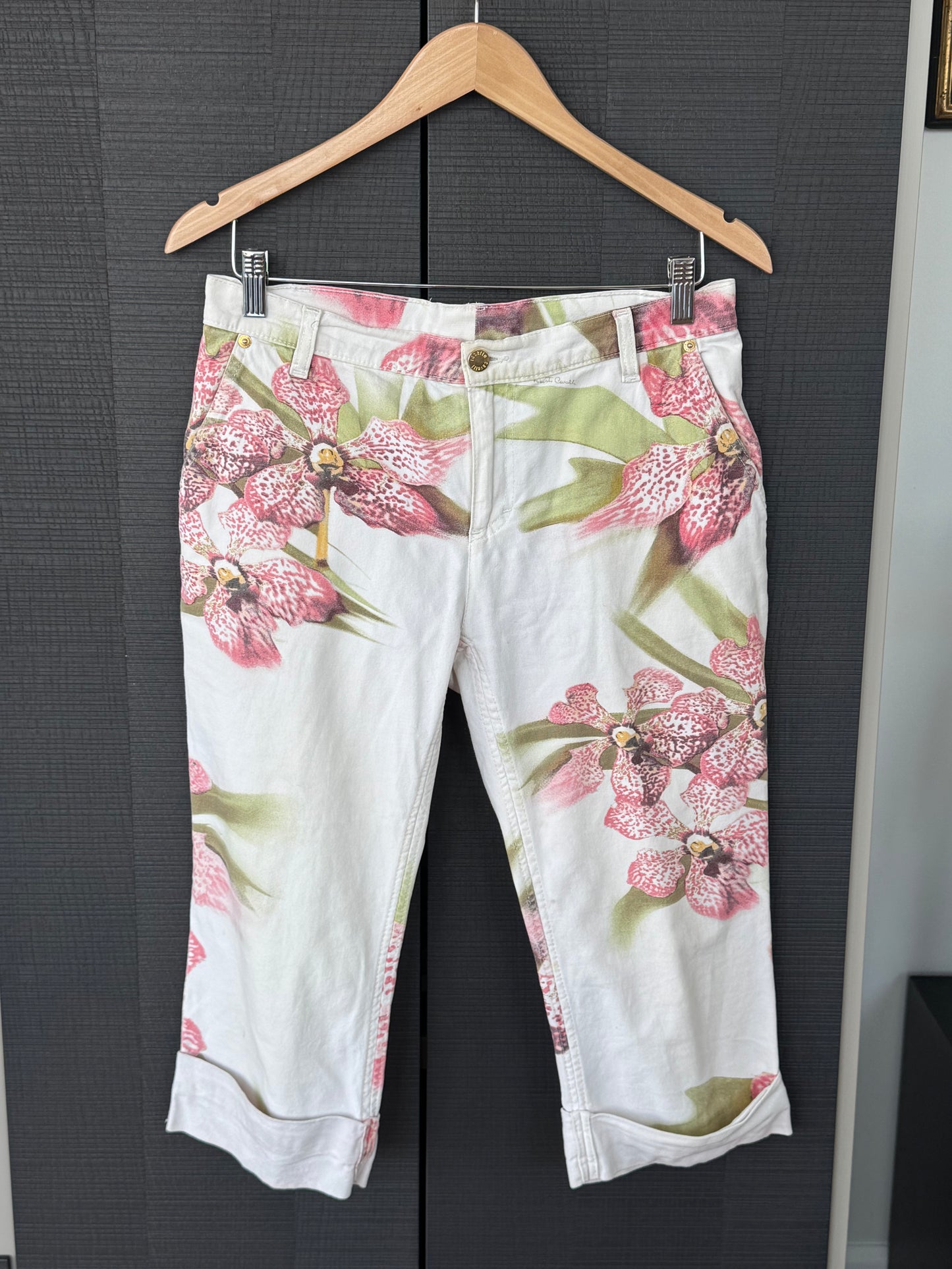 Roberto Cavalli SS2004 Orchid Print Capri Pants