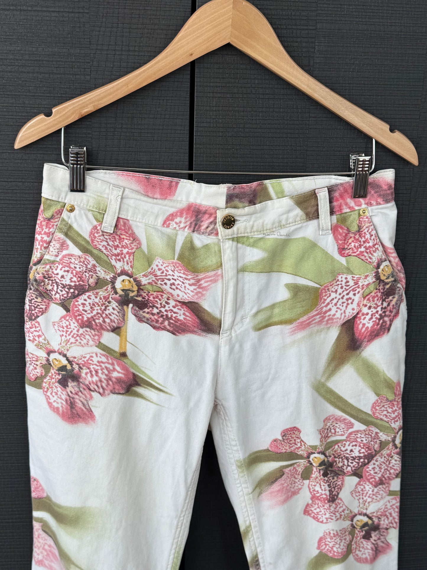Roberto Cavalli SS2004 Orchid Print Capri Pants
