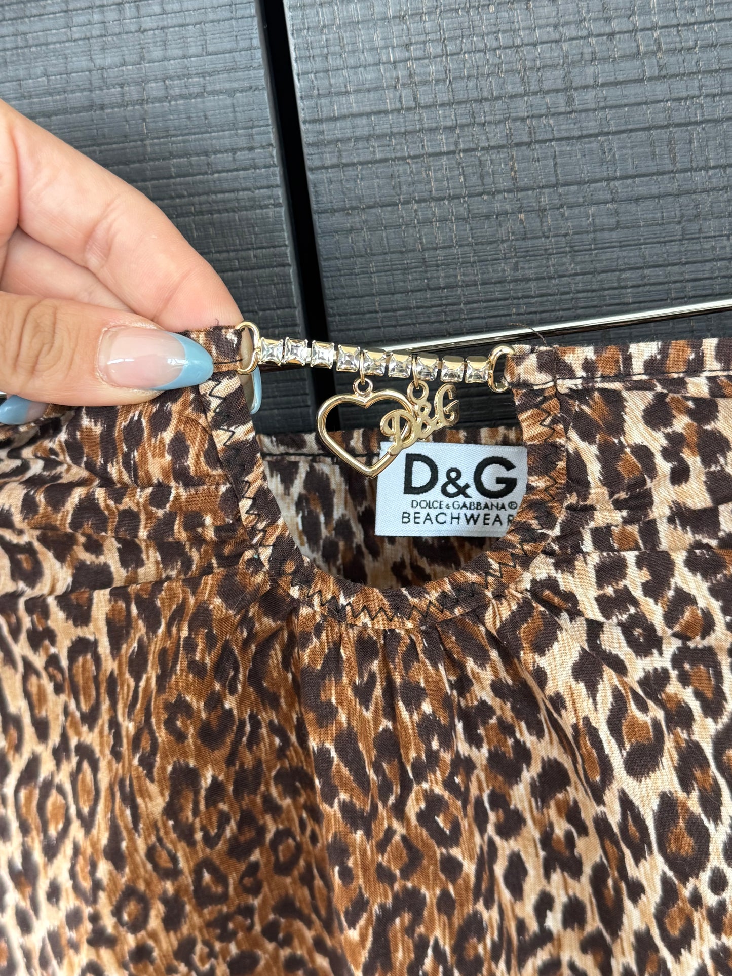 Vintage D&G Leopard Print Swarovski Charm Skirt