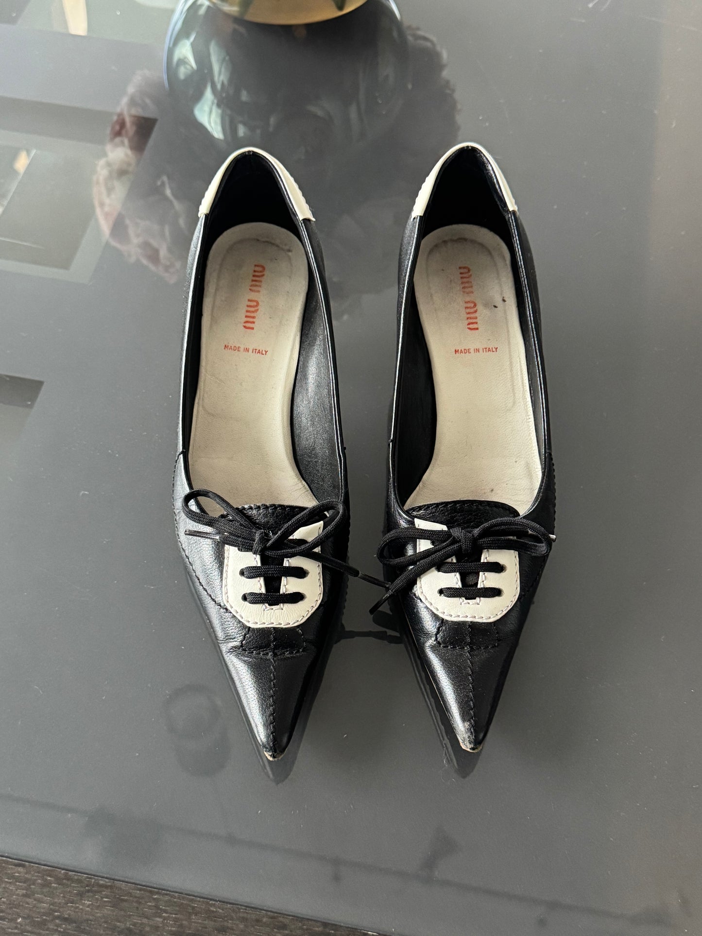 Miu Miu Sneaker Lace Up Heels 38.5