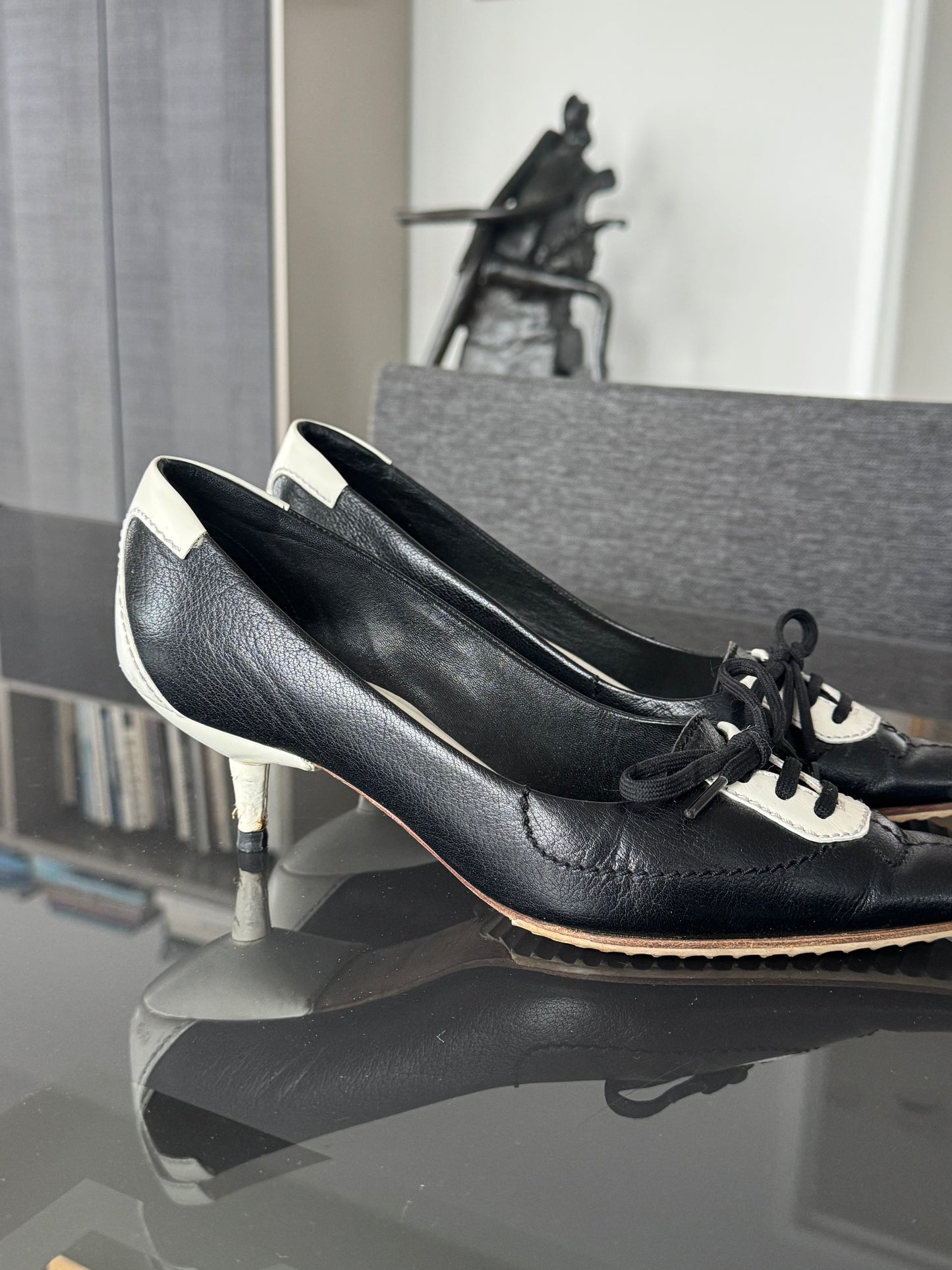 Miu Miu Sneaker Lace Up Heels 38.5