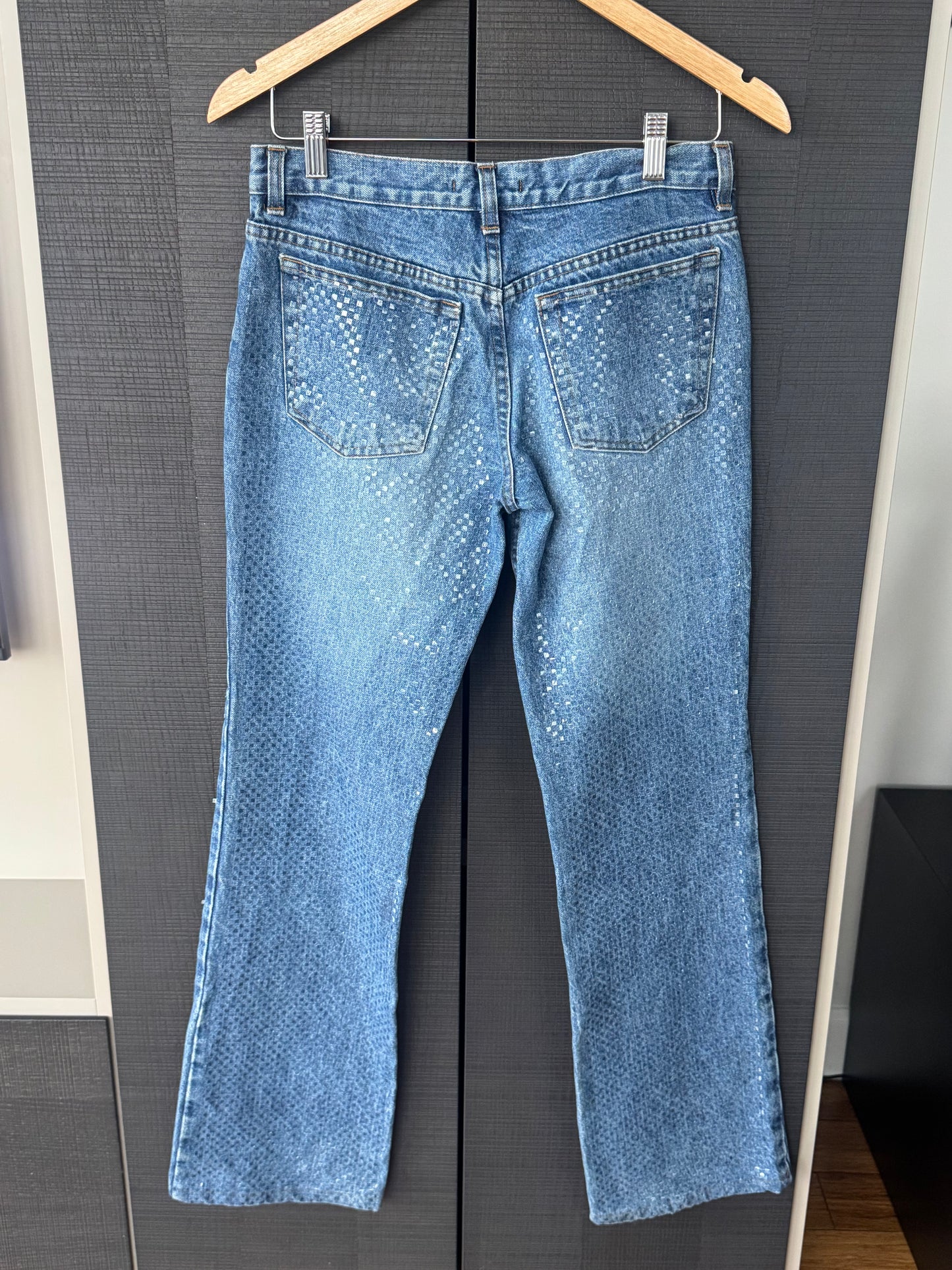 Vintage Roberto Cavalli Snakeskin Effect Denim Jeans