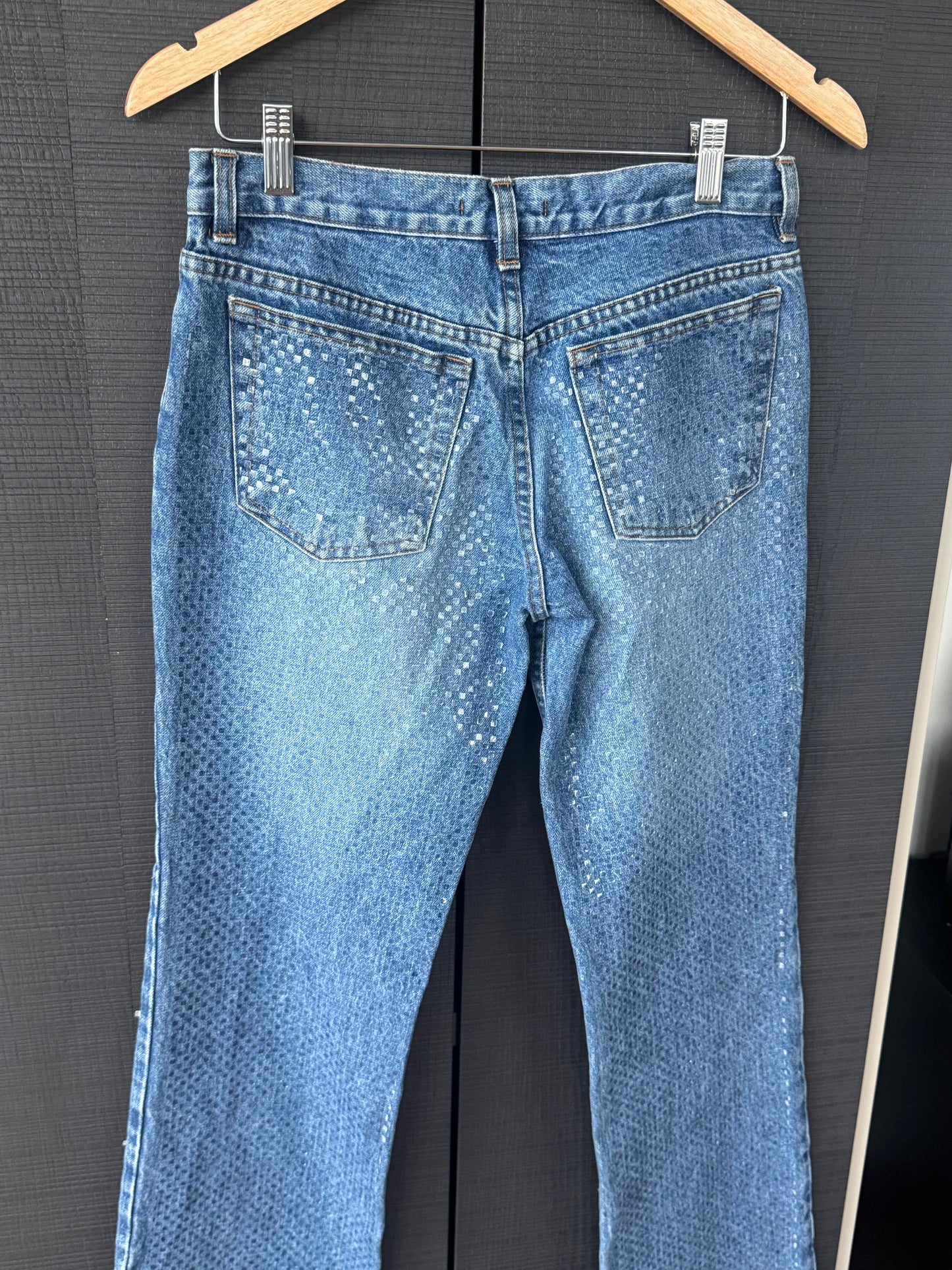 Vintage Roberto Cavalli Snakeskin Effect Denim Jeans