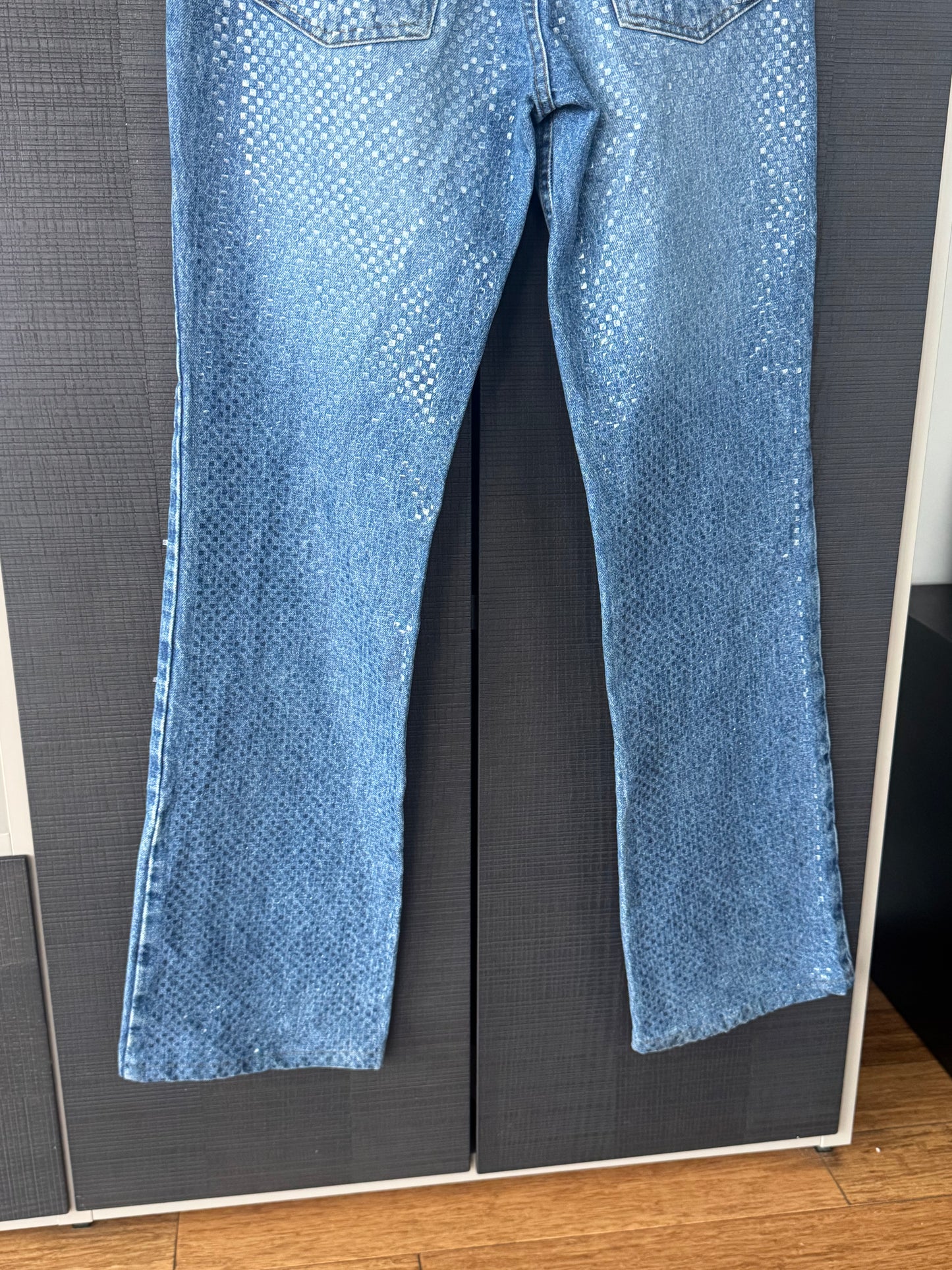 Vintage Roberto Cavalli Snakeskin Effect Denim Jeans