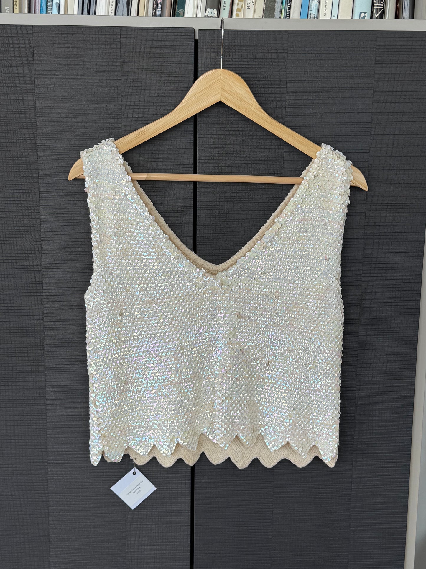 Vintage Iridescent Sequin Wool Knit Top