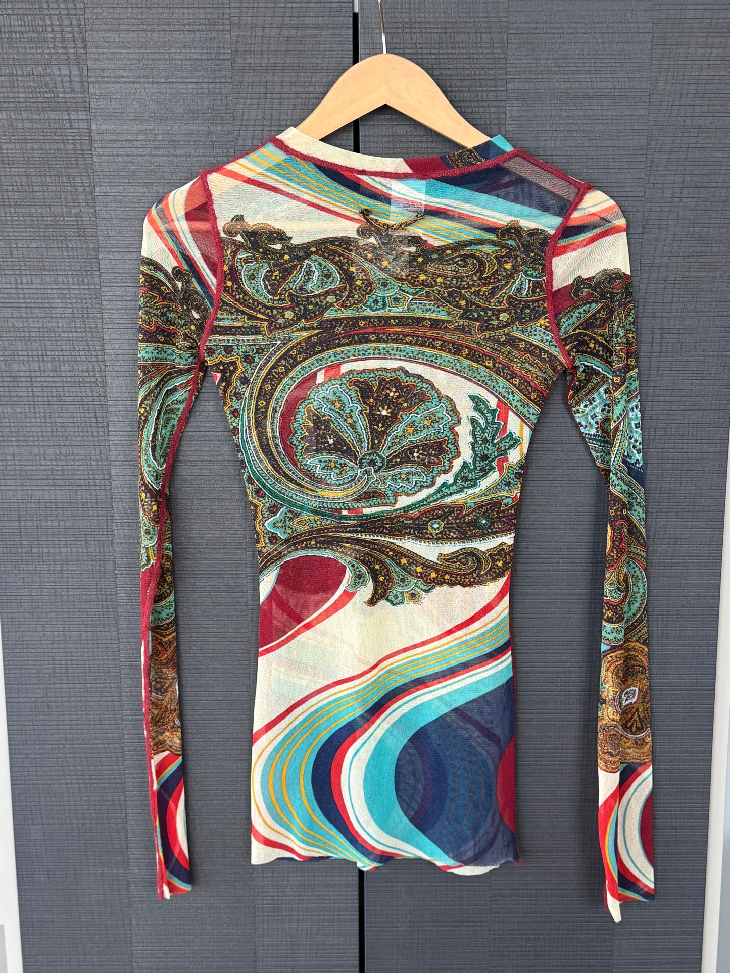 Vintage Jean Paul Gaultier Maille Paisley & Psychedelic Mesh Long Sleeve