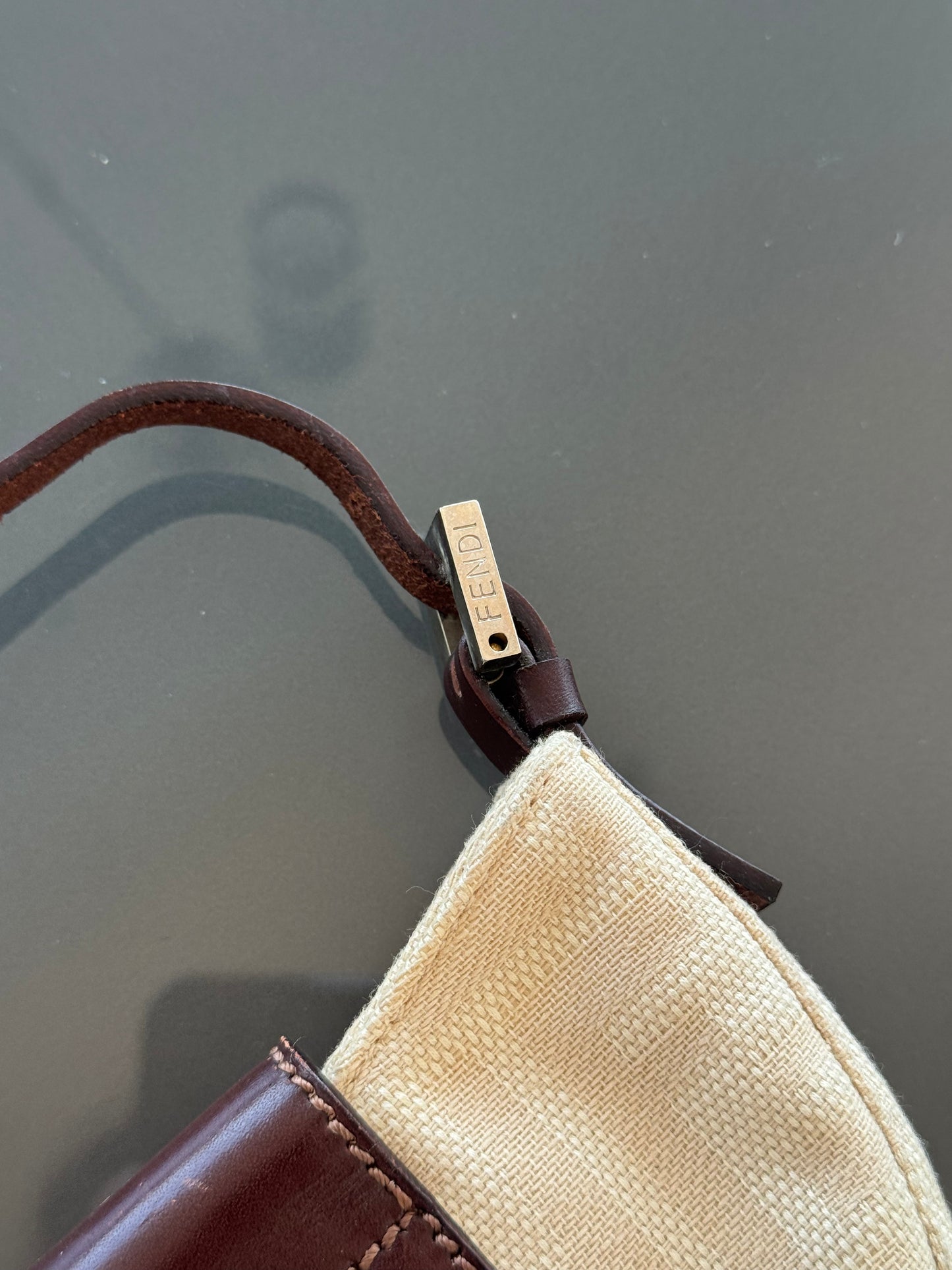Vintage Fendi Zucca Canvas Mini Croissant Bag