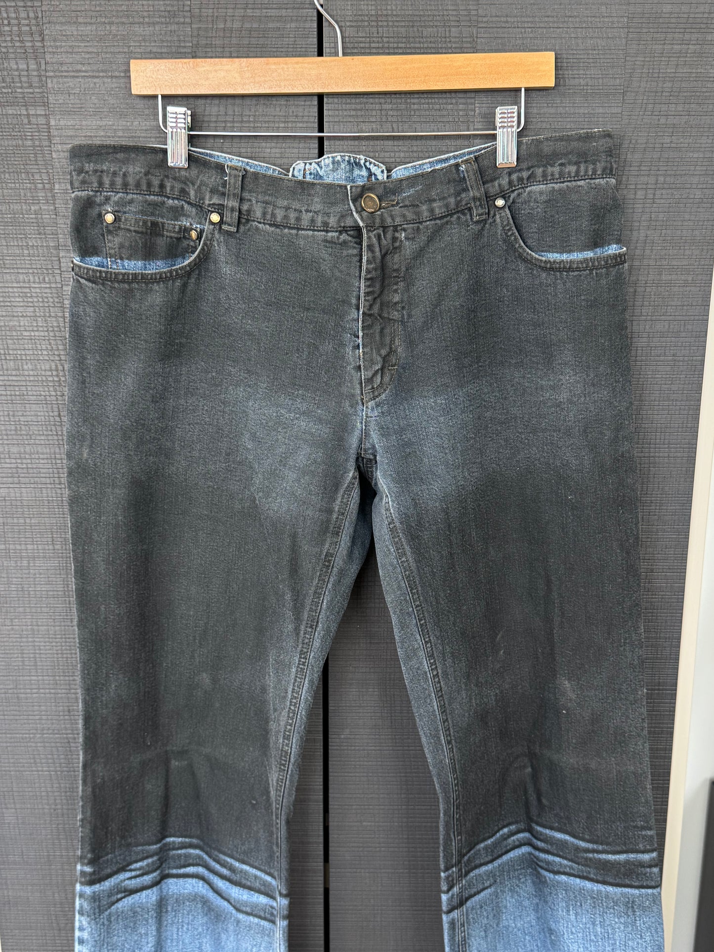 Vintage Roberto Cavalli Limited Edition Ombré Lace-Up Jeans