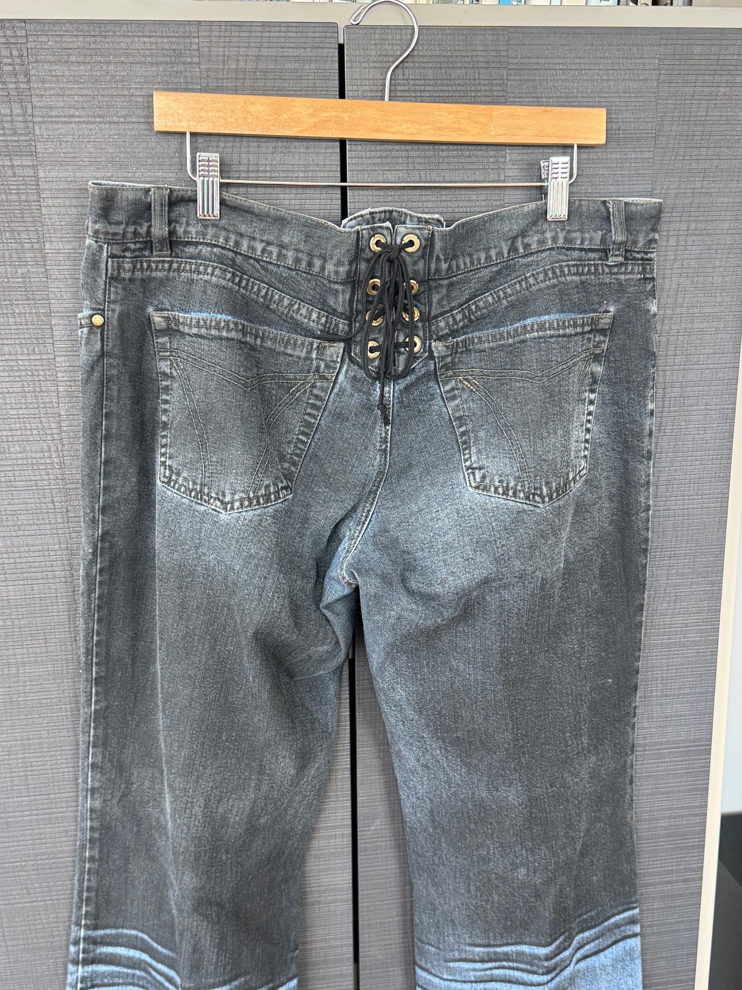 Vintage Roberto Cavalli Limited Edition Ombré Lace-Up Jeans