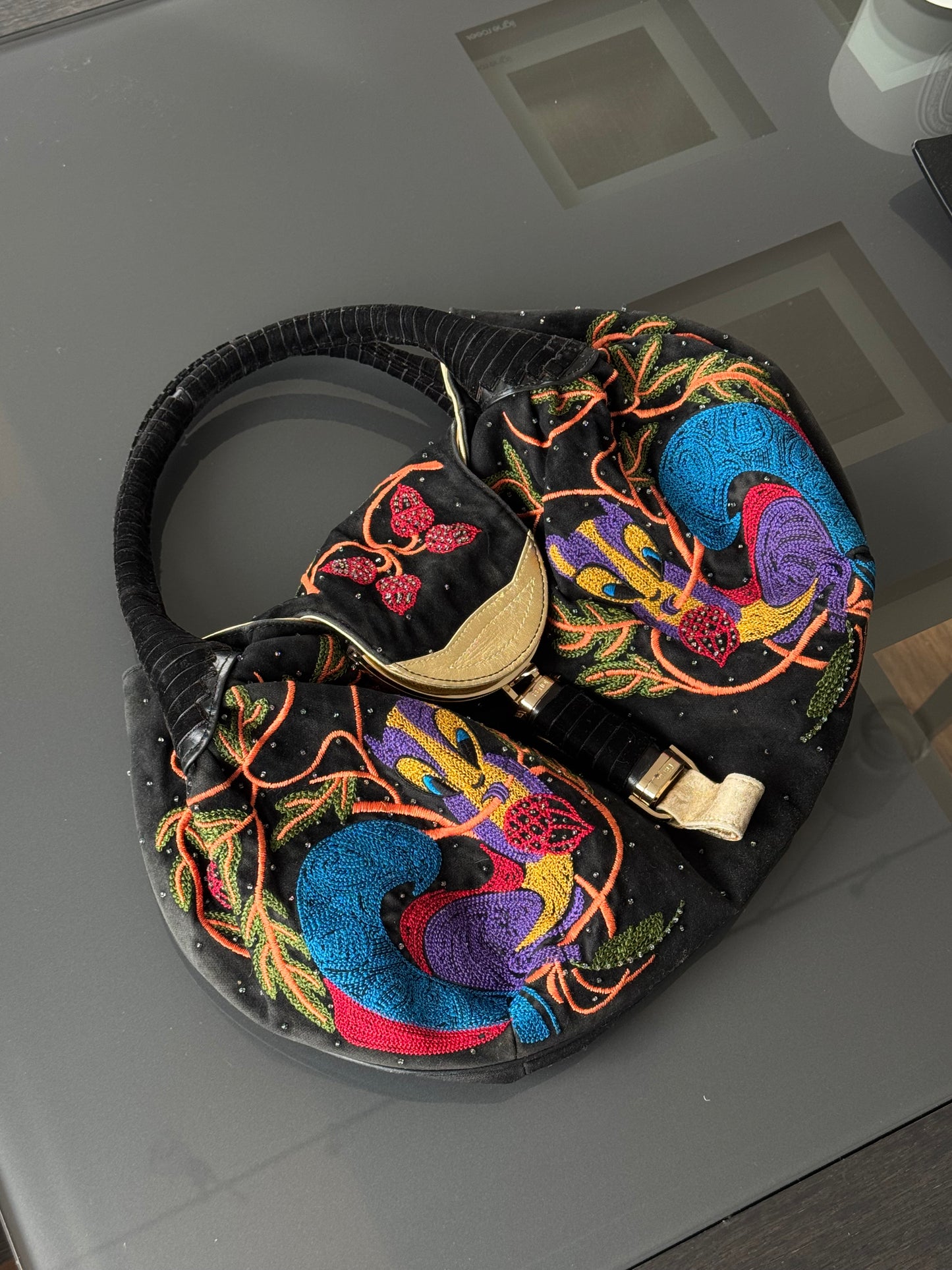 Rare Fendi FW2005 Beaded Squirrel Spy Bag