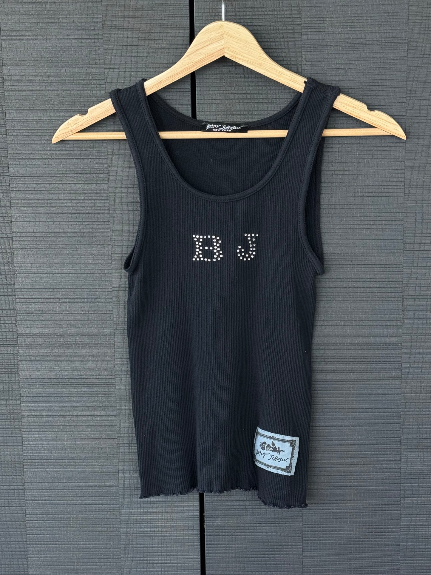Vintage Betsey Johnson “BJ” Rhinestone Ribbed Tank