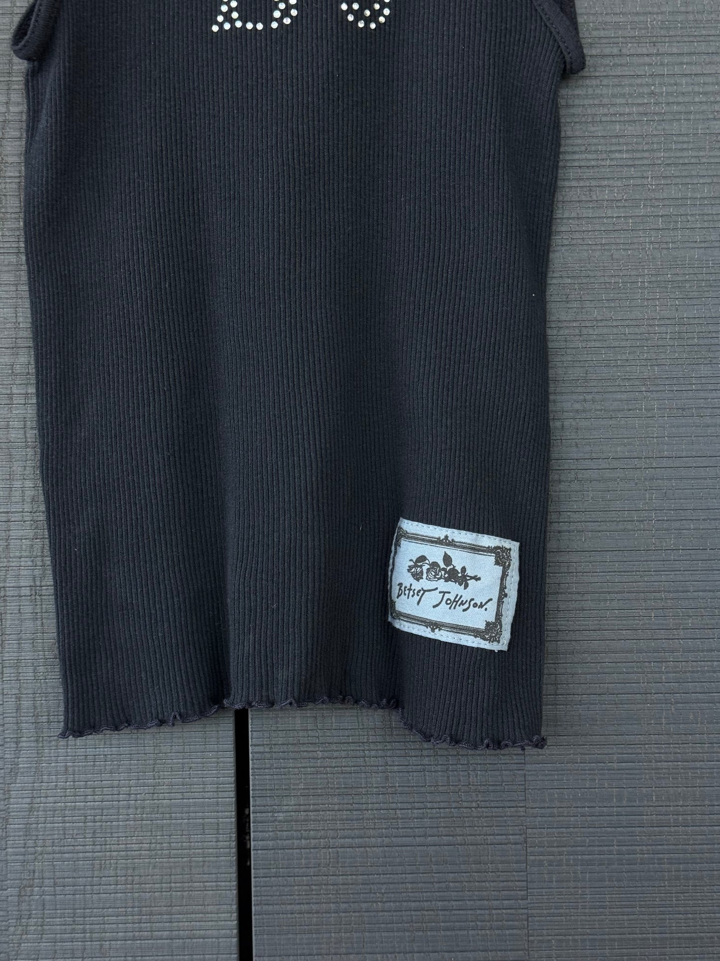 Vintage Betsey Johnson “BJ” Rhinestone Ribbed Tank