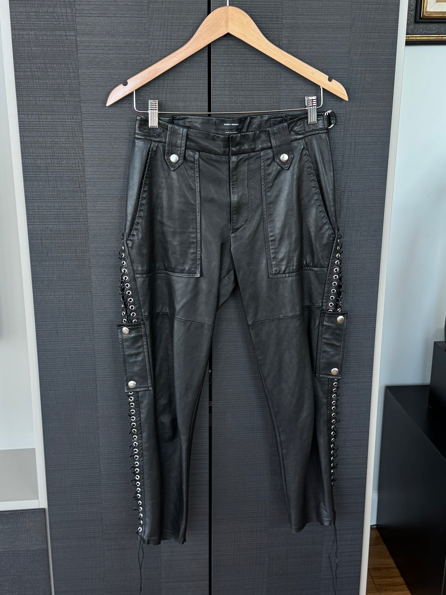 Isabel Marant Lace-Up Leather Pants