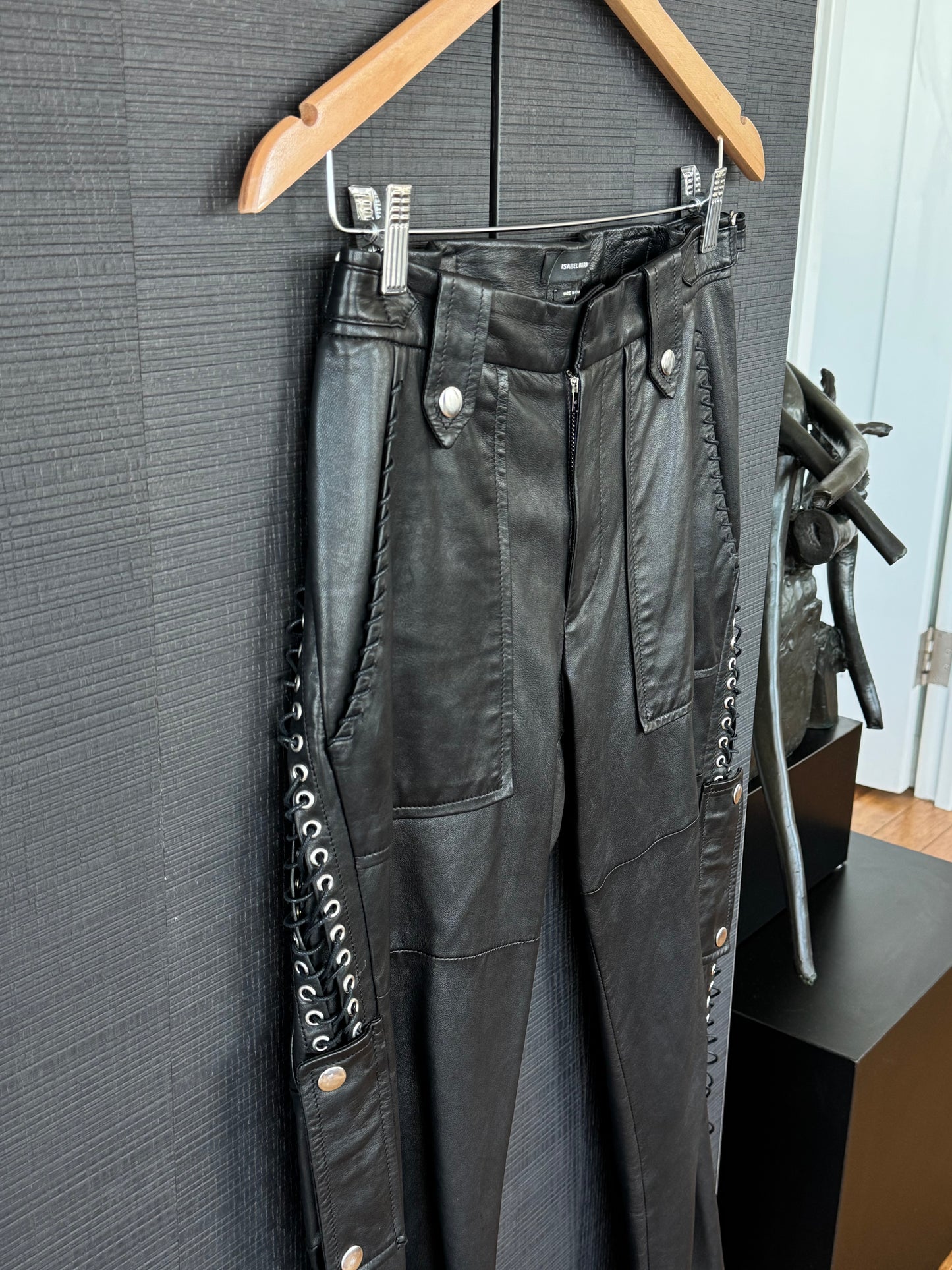 Isabel Marant Lace-Up Leather Pants