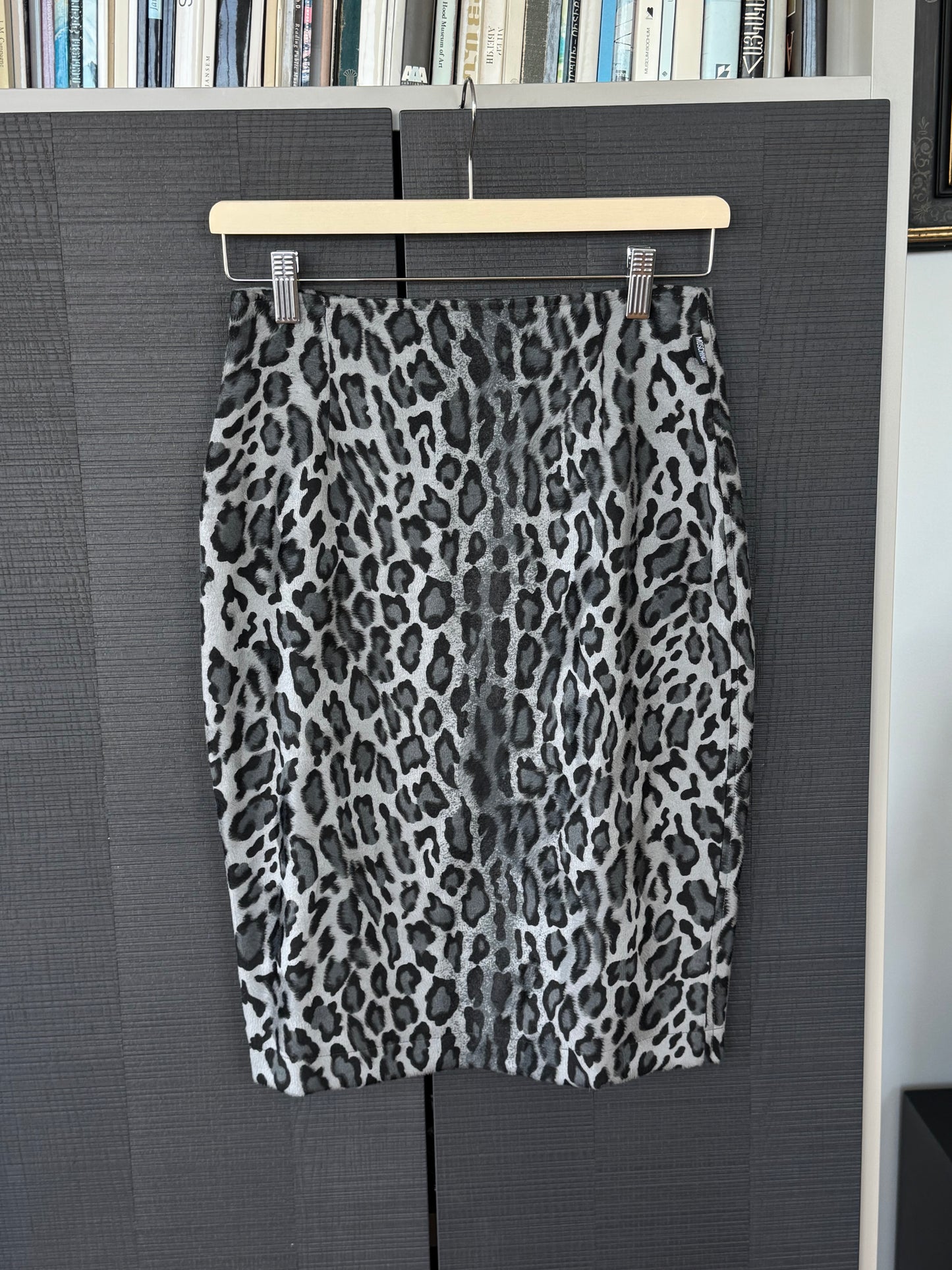 Moschino Fuzzy Leopard Midi Skirt