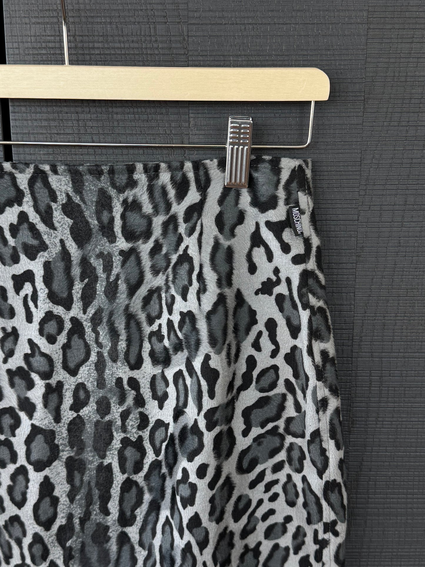 Moschino Fuzzy Leopard Midi Skirt