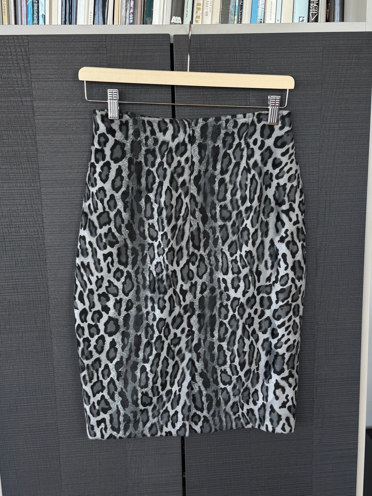 Moschino Fuzzy Leopard Midi Skirt