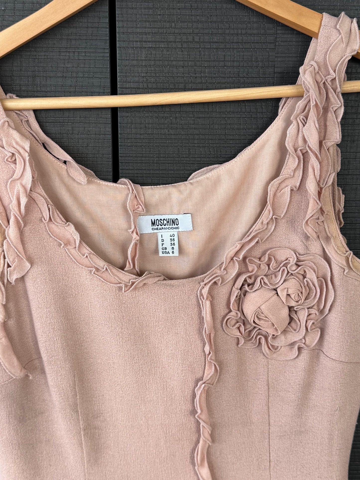Vintage Moschino Cheap and Chic Rose Appliqué Top