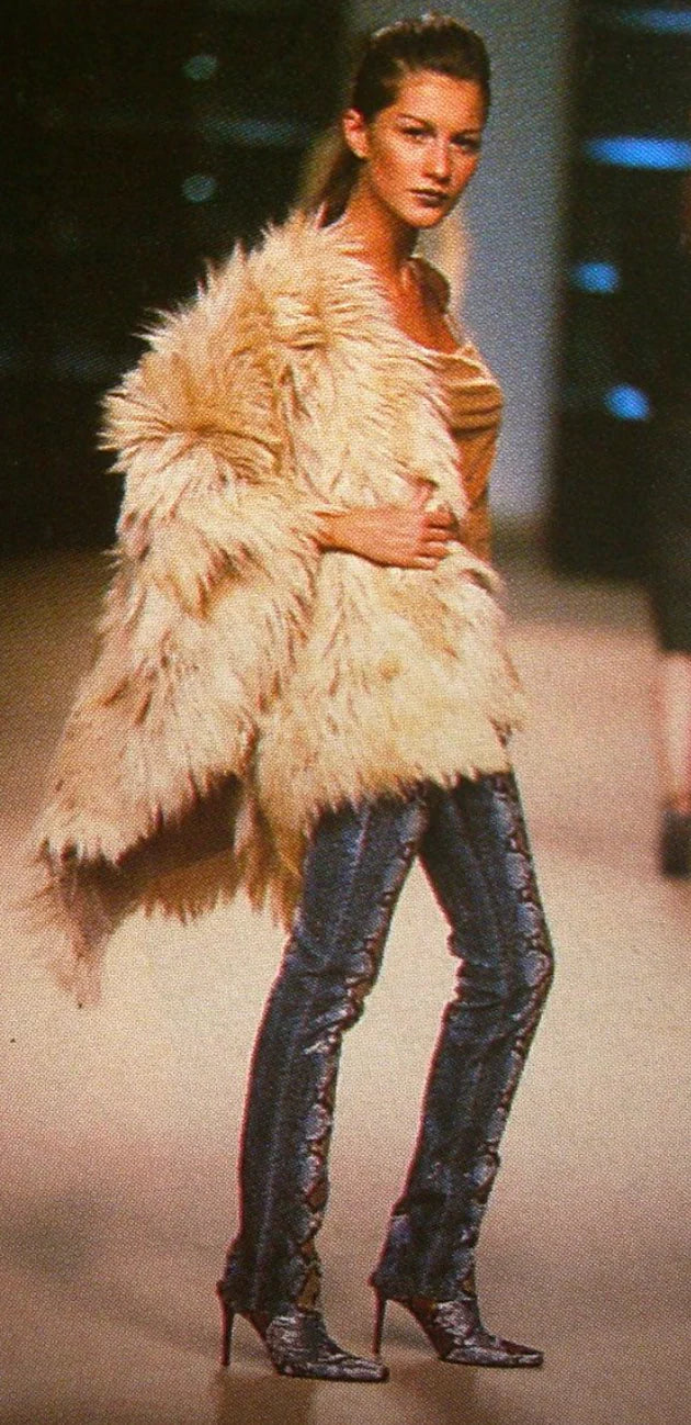 Roberto Cavalli FW1998 Python Print Runway Denim